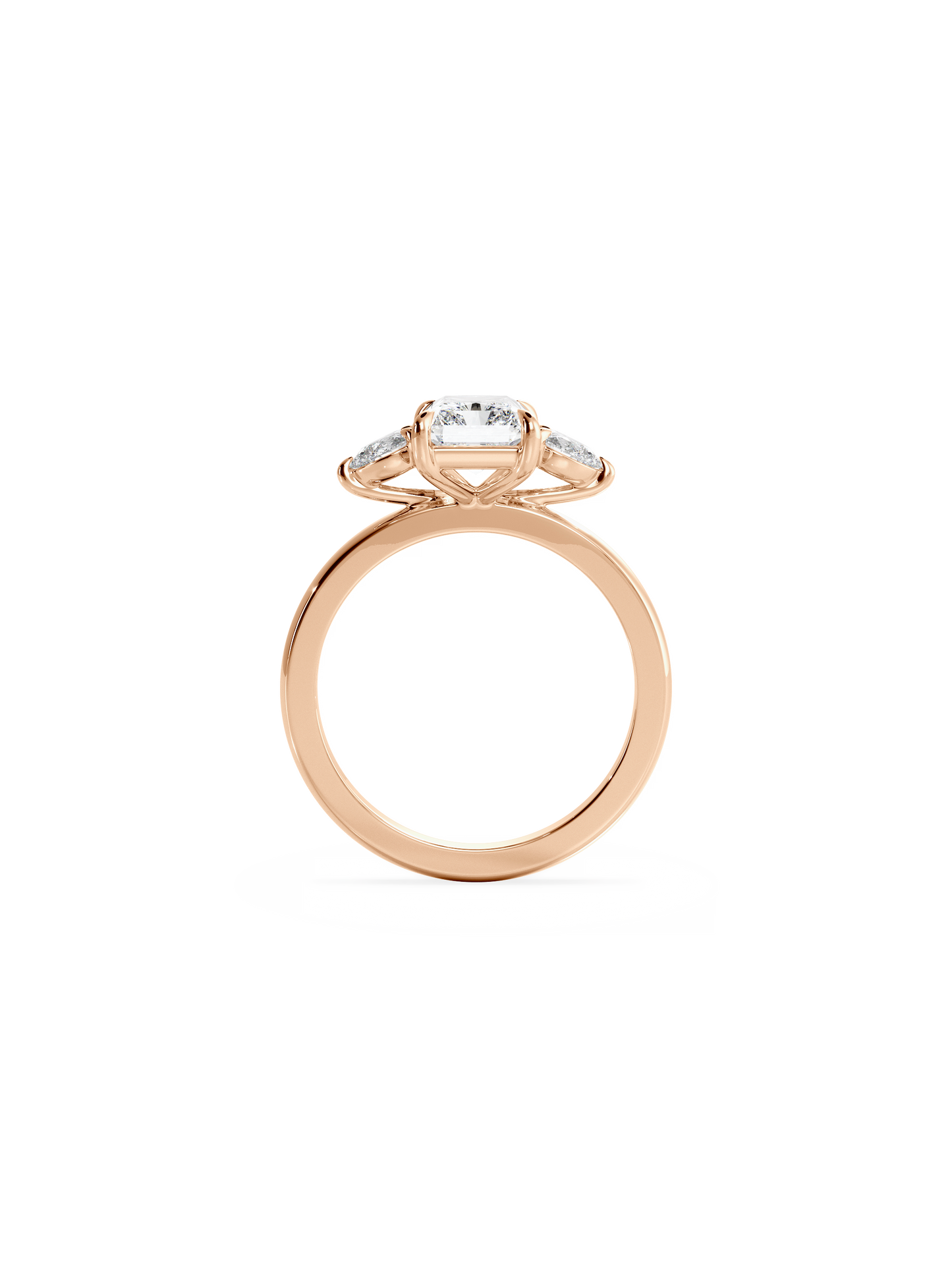 Three Stone-Radiant Lab Grown Diamond Engagement Ring