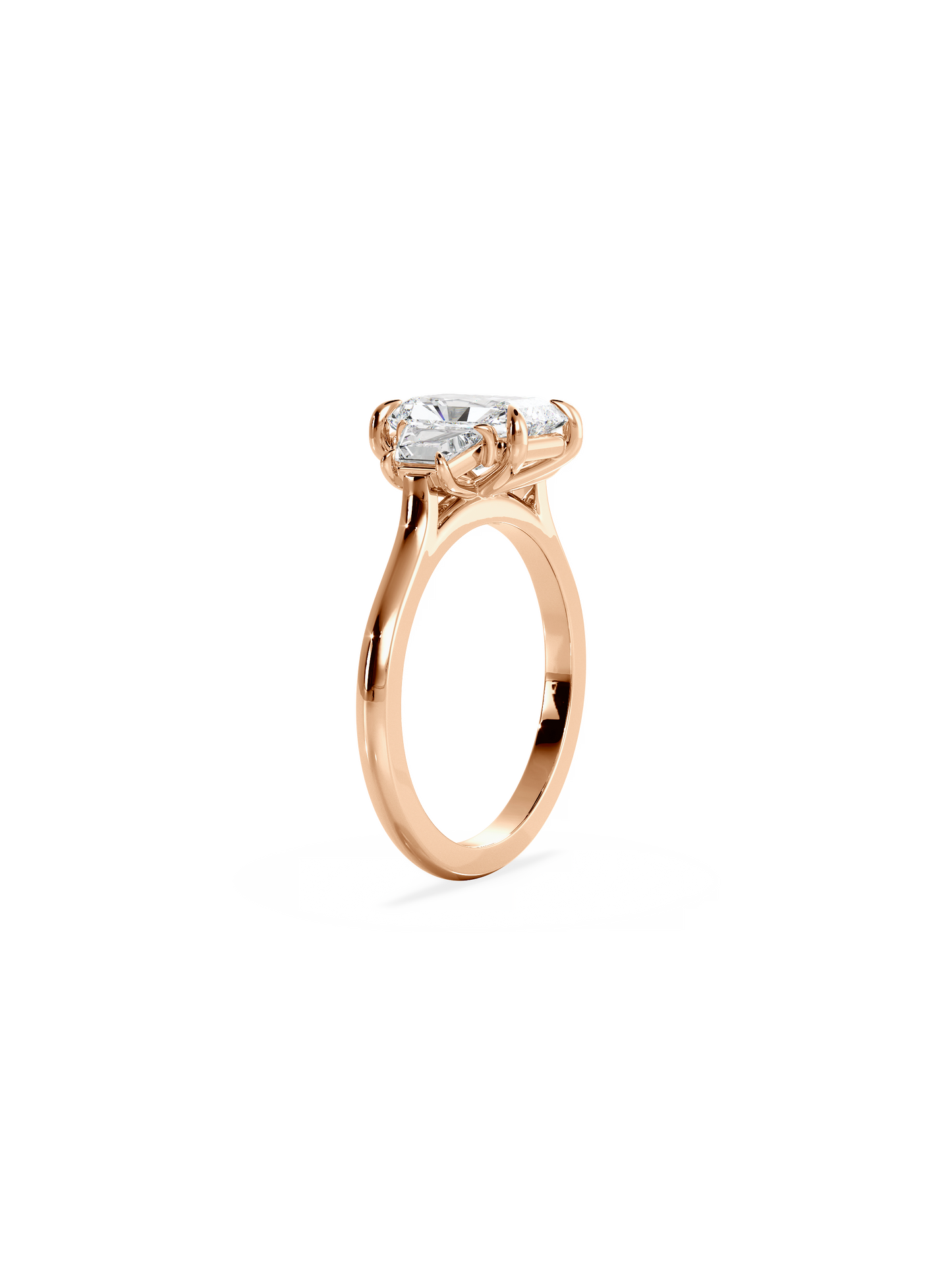 Three Stone-Radiant Lab Grown Diamond Engagement Ring