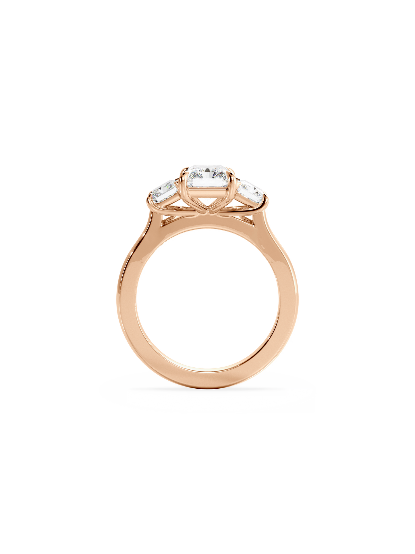 Three Stone-Radiant Lab Grown Diamond Engagement Ring
