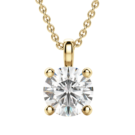 Radiant Elegance: 0.75 CT Round Lab-Grown Diamond Solitaire Necklace 2
