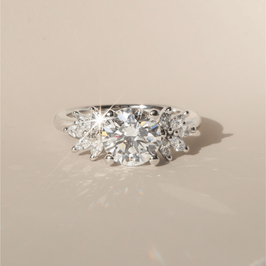 Cluster-Round Lab Grown Diamond Engagement Ring