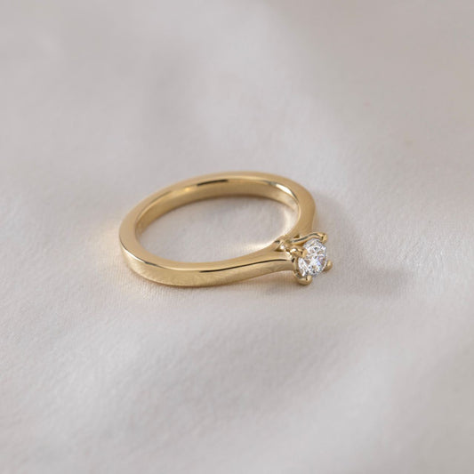 Minimal Solitaire-Round Lab Grown Diamond Engagement Ring