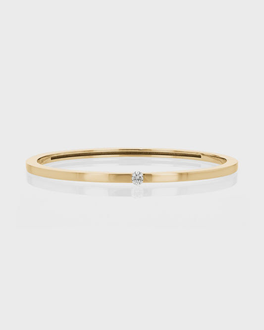 Elegant 0.05 CT Round Lab-Grown Diamond Gold Bangle Bracelet 1