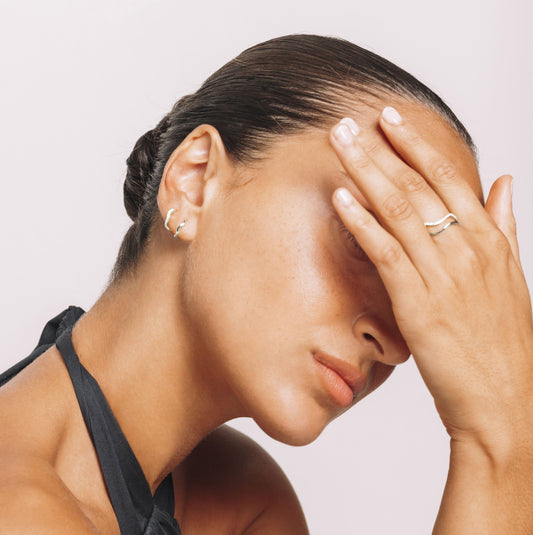 Sparkling 0.20 TCW Round Lab Grown Diamond Wave Hoop Earrings 2