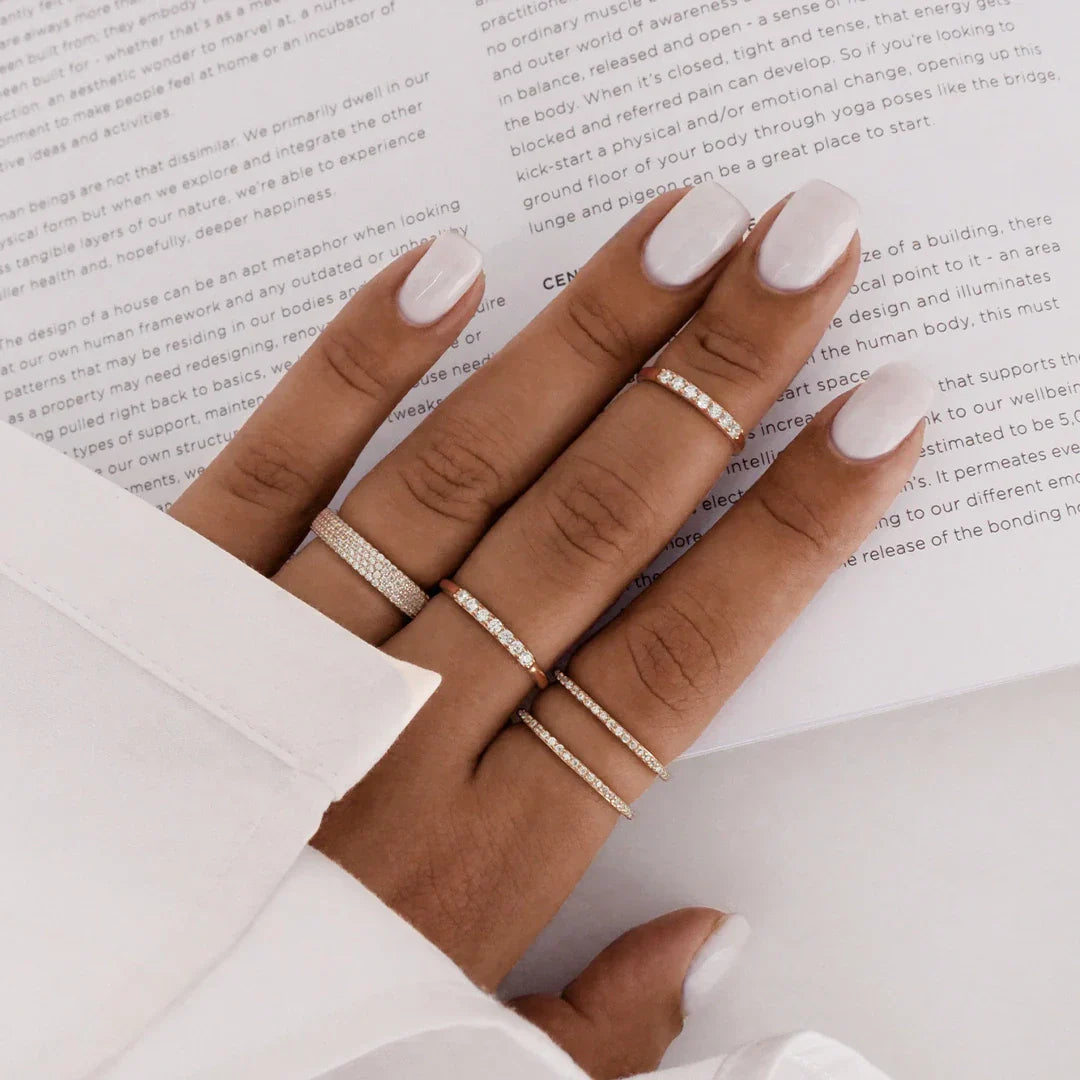 Elegant 0.10 TCW Round Lab-Grown Diamond Double Eternity Wedding Band 17