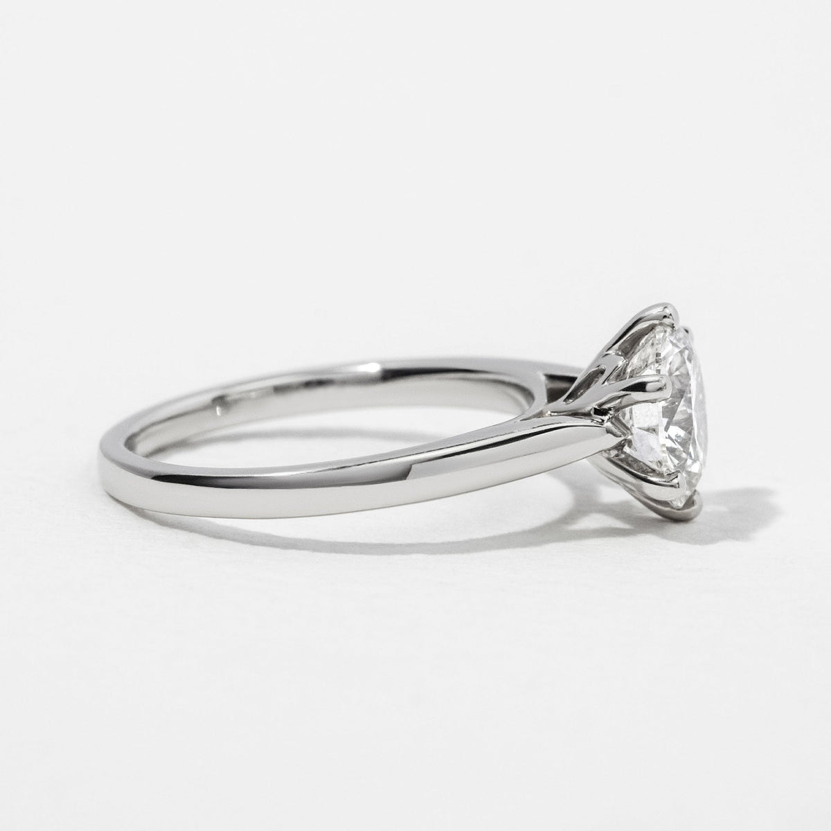 Solitaire & Tulip Style-Round Lab Grown Diamond Engagement Ring