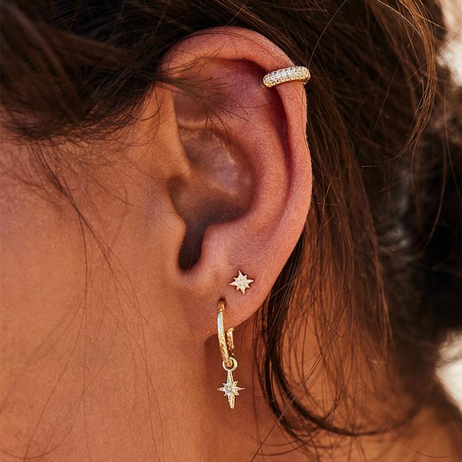 0.05 TCW Round Lab Grown Diamond Starburst Studs 4