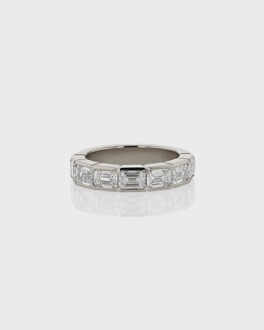 0.50 TCW Emerald Lab Grown Diamond Half Eternity Band Ring 1