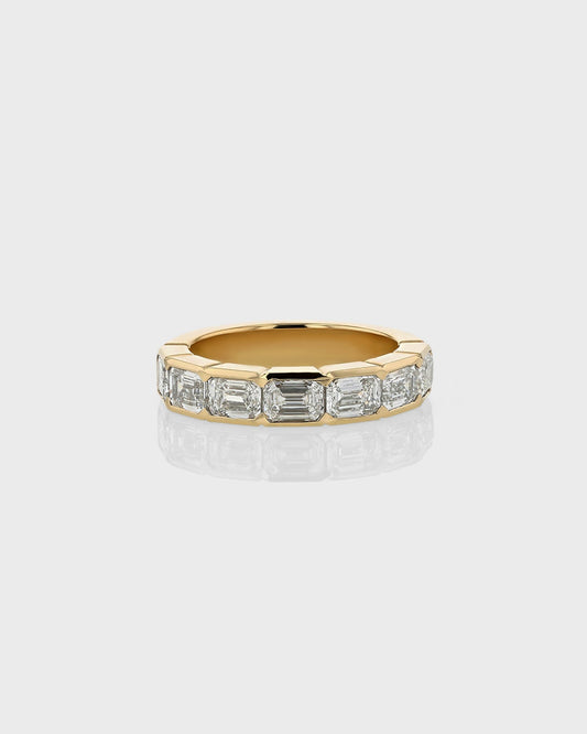 0.50 TCW Emerald Lab Grown Diamond Half Eternity Wedding Ring in Gold 1