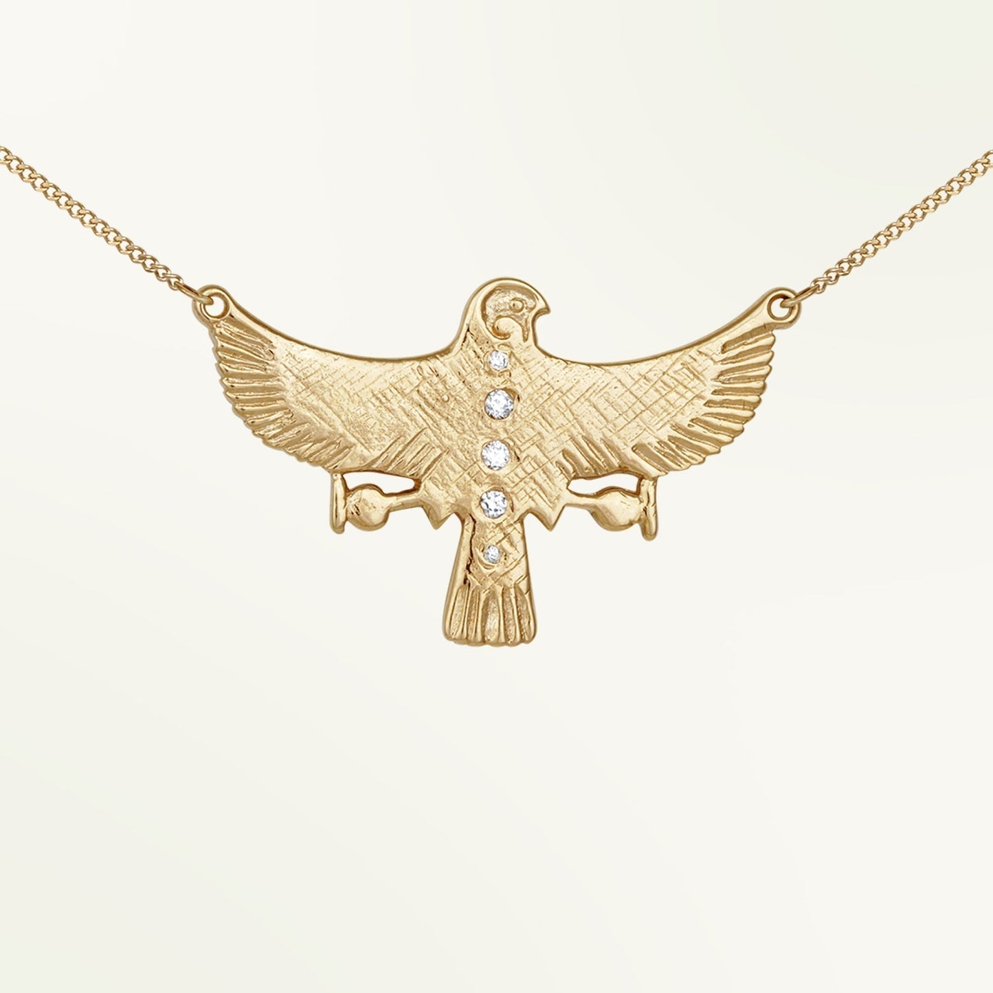 Round Cut Lab-Grown Diamonds Bird Shaped Pendant Necklace 4