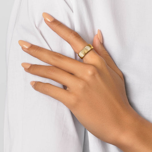 Textured Line Wedding Band 2