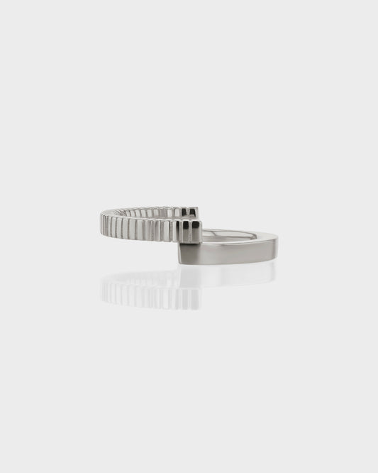 Elegant Split Traction Wedding Band in Polished Silver 1