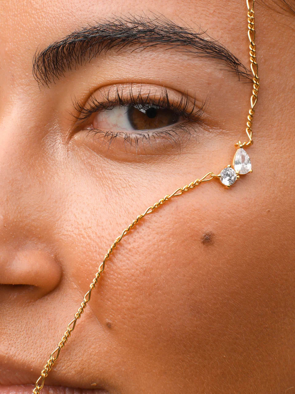 0.25 TCW Round & Pear Lab Grown Diamond Gold Necklace 5