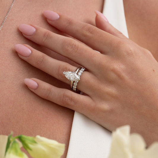 Hidden Halo-2.5 CT Marquise Lab Grown Diamond Engagement Ring