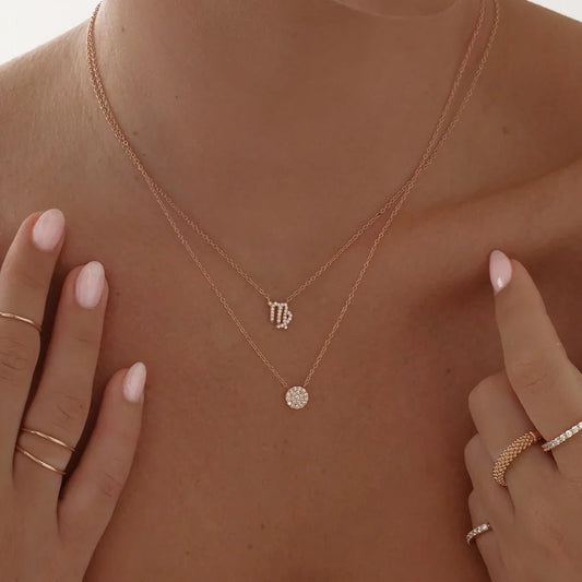 Virgo Charm Necklace with 0.1 TCW Round Lab-Grown Diamonds 2