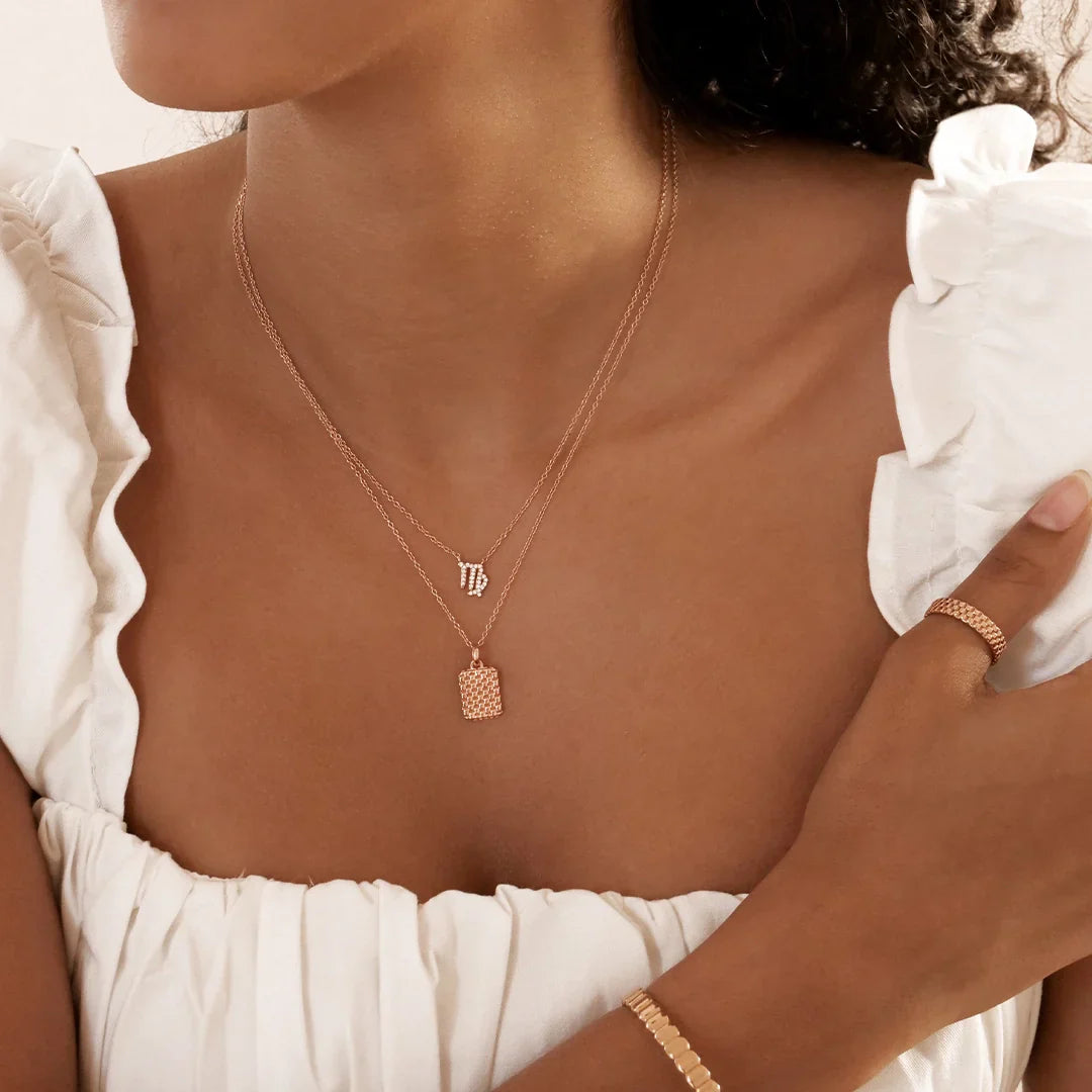 Virgo Charm Necklace with 0.1 TCW Round Lab-Grown Diamonds 10