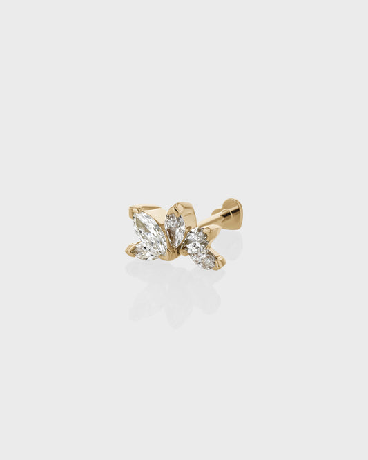 0.05 TCW Marquise Lab Grown Diamond  Half Curve Sud Earring 1