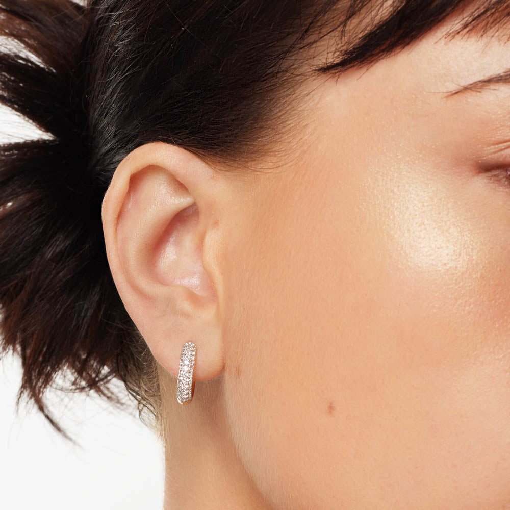 Elegant 0.70 TCW Round Lab Grown Diamond Hoop Earrings 8