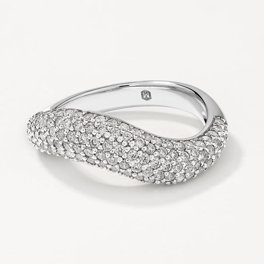 0.30 TCW Round Lab Grown Diamond Curve Wedding Band 1