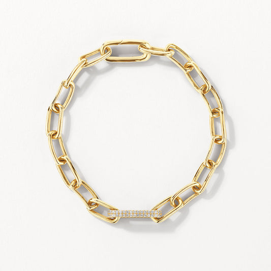 0.53 TCW Round Lab Grown Diamond Paper Clip Bracelet 1
