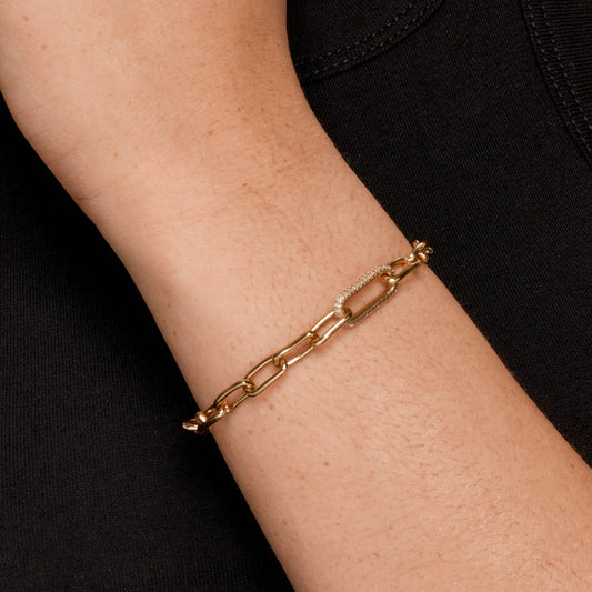 0.53 TCW Round Lab Grown Diamond Paper Clip Bracelet 2