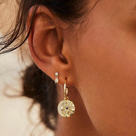 Elegant 0.05 TCW Round Diamond Drop Wish Stud Earrings 2