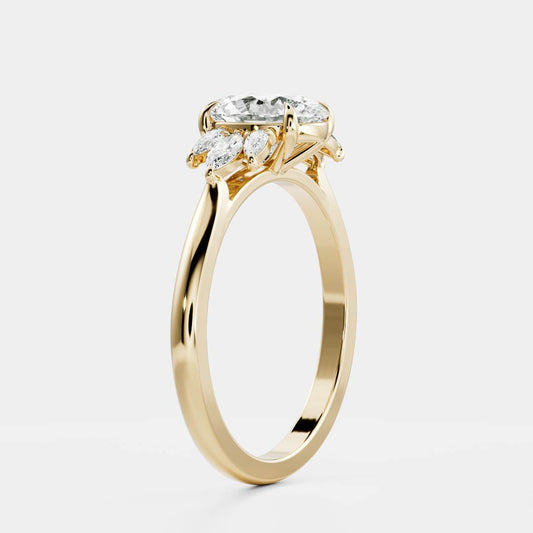 Cluster Style-Oval Lab Grown Diamond Engagement Ring