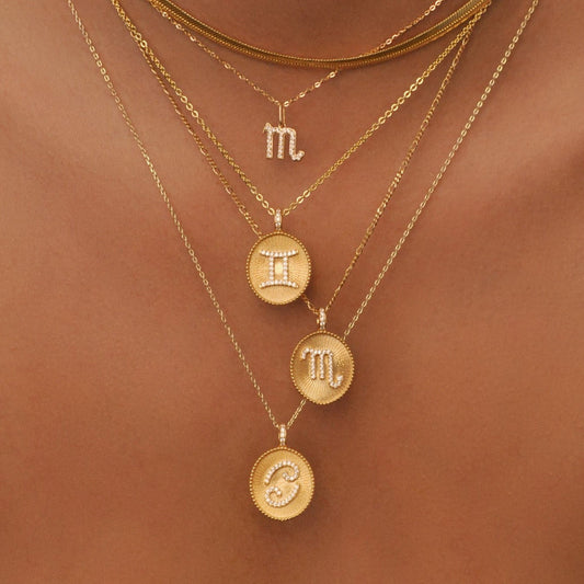 0.25 TCW Round Lab-Grown Diamond Libra Zodiac Necklace Pendant 2
