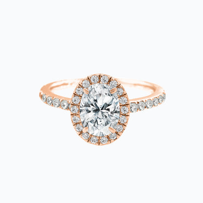 1.5 CT Oval Lab-Grown Diamond Halo & Pave Gold Engagement Ring 2
