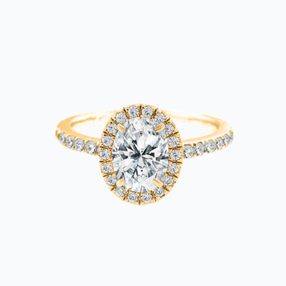 1.5 CT Oval Lab-Grown Diamond Halo & Pave Gold Engagement Ring 1