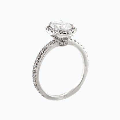 1.5 CT Oval Lab-Grown Diamond Halo & Pave Gold Engagement Ring 5