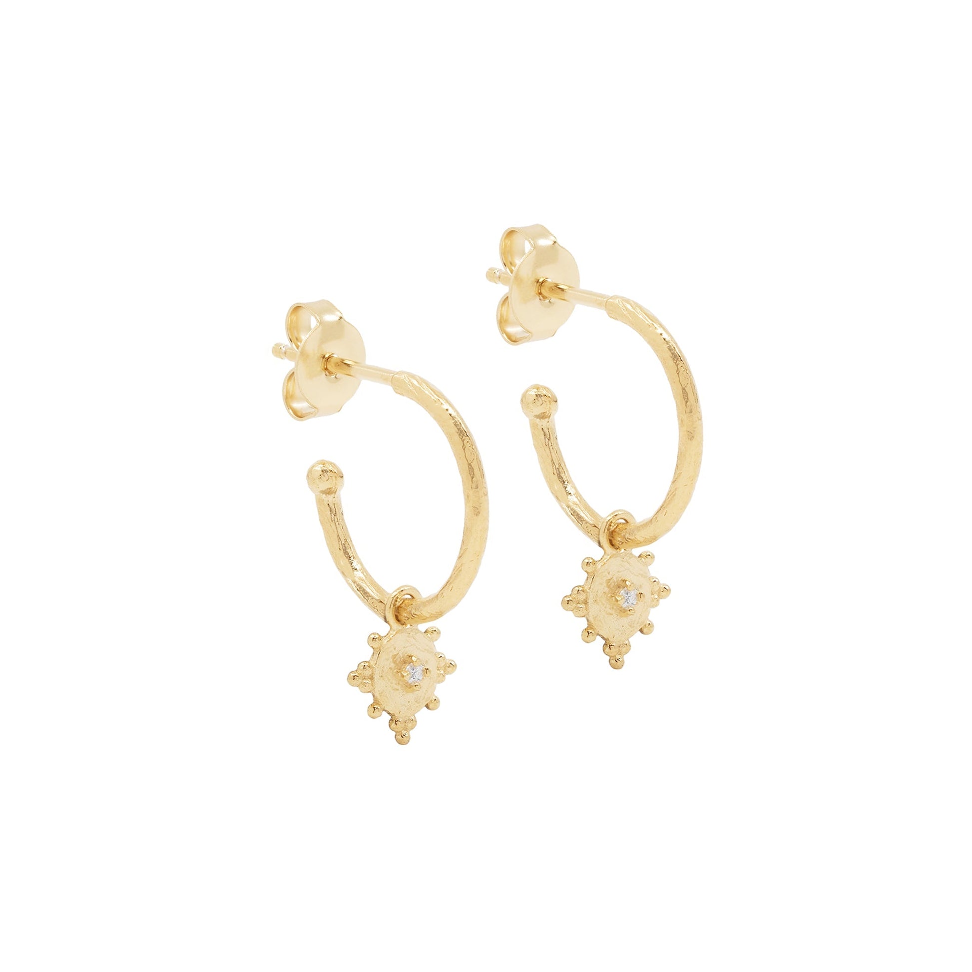Dazzling 0.02 TCW Round Lab Grown Diamond Hoop Drop Earrings 1