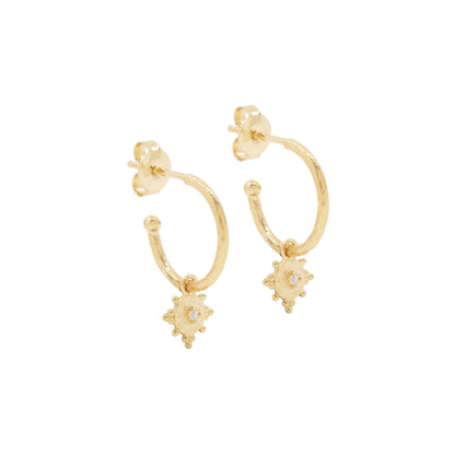 Dazzling 0.02 TCW Round Lab Grown Diamond Hoop Drop Earrings 1