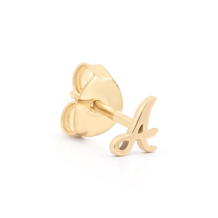 Letter Initial Single Stud Earring 1