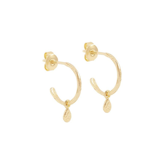 Round Drop Hoop Earrings