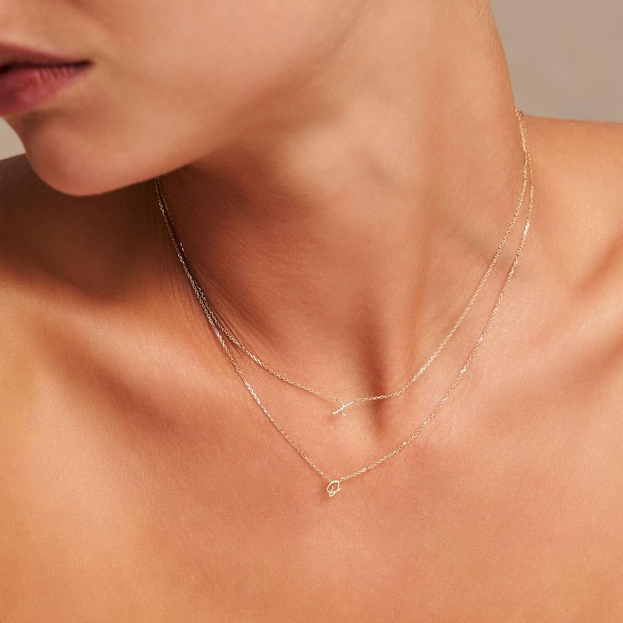 Golden Charm Initial Pendant Necklace 4