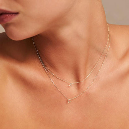 Golden Charm Initial Pendant Necklace 4
