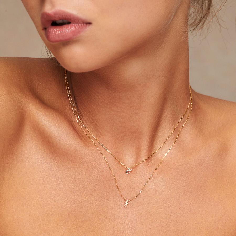 Golden Charm Initial Pendant Necklace 5