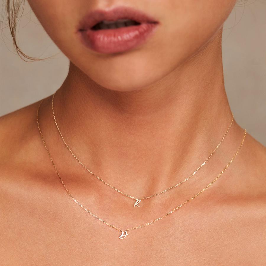Golden Charm Initial Pendant Necklace 6