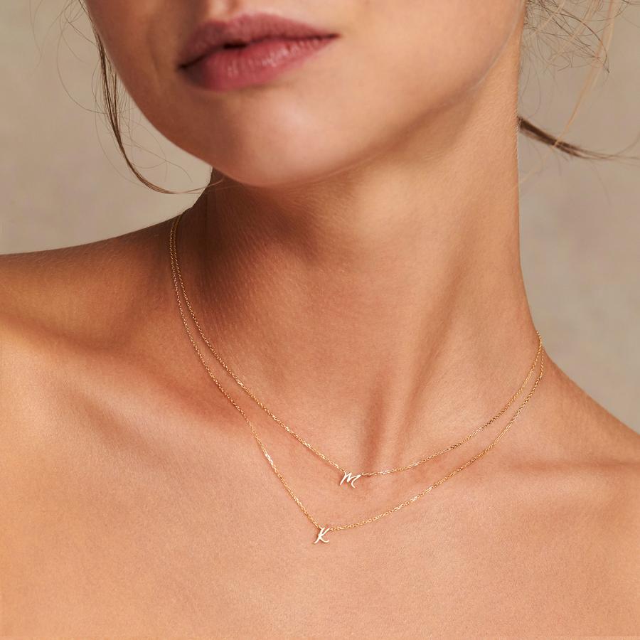 Golden Charm Initial Pendant Necklace 7