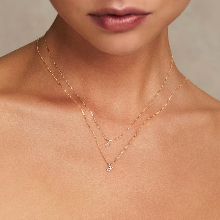 Golden Charm Initial Pendant Necklace 8