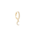 Load image into Gallery viewer, 0.05 TCW Round Lab Grown Diamond Crescent Drop Hoop Earrings
