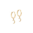 Load image into Gallery viewer, Celestial Gold Moon Hoop Earring
