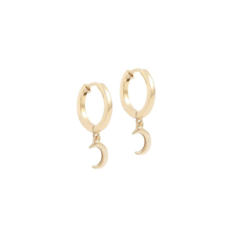 Celestial Gold Moon Hoop Earring