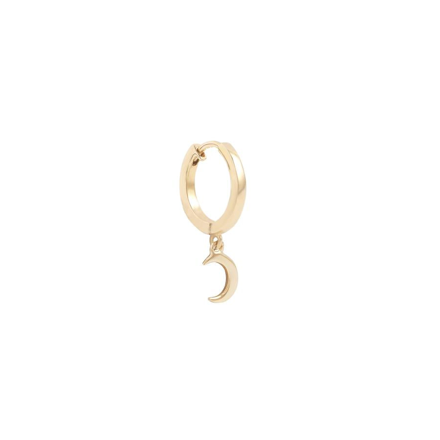 Celestial Gold Moon Hoop Earring