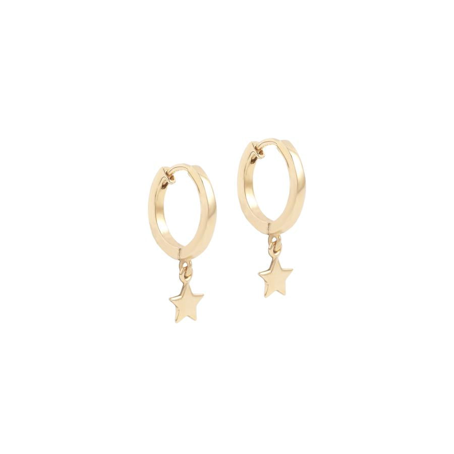 Radiant Gold Hoop Earring with Star Charm