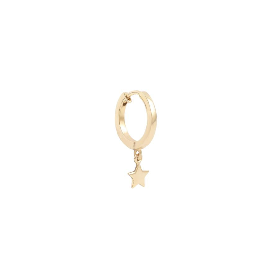 Radiant Gold Hoop Earring with Star Charm 1