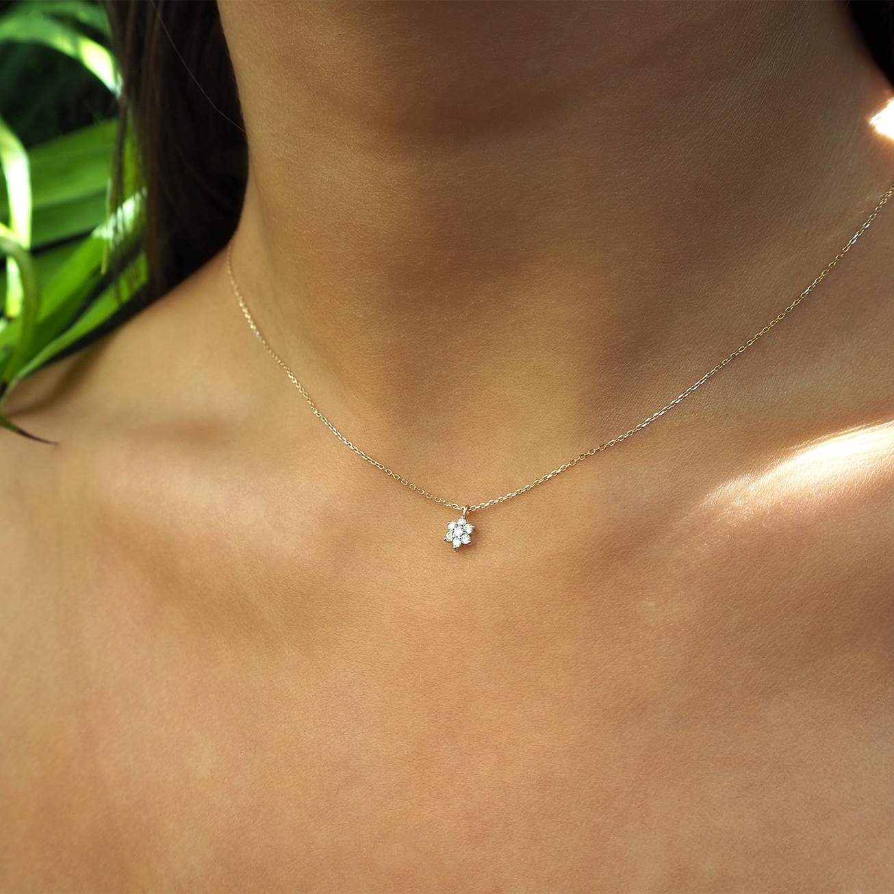 Star-Shaped 0.05 TCW Round Lab-Grown Diamond Necklace