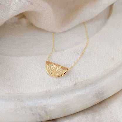 Elegant Lotus Pendant Necklace in Gold Finish 6