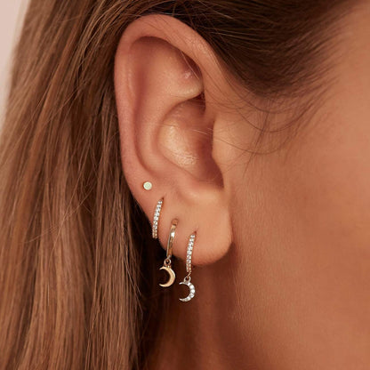 Celestial Gold Moon Hoop Earring 3